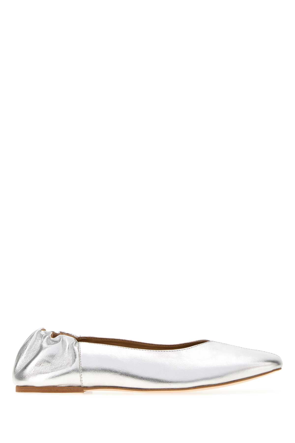 A.P.C. Women Silver Leather Juliet Ballerinas