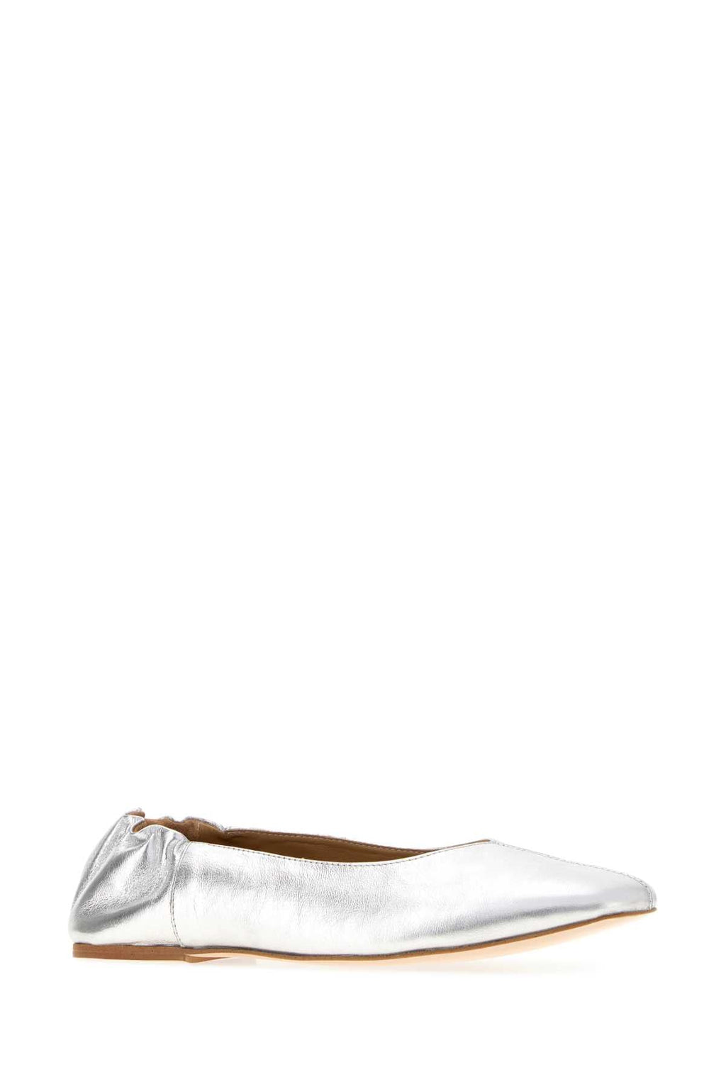 A.P.C. Women Silver Leather Juliet Ballerinas
