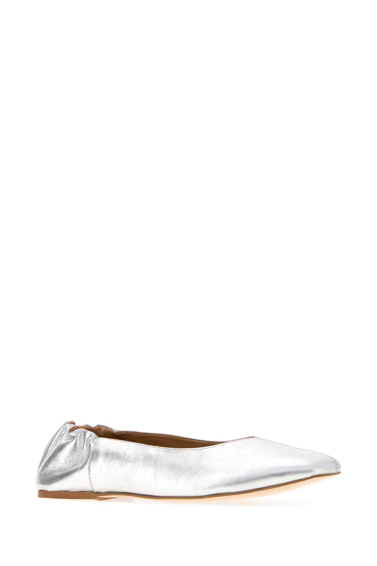 A.P.C. Women Silver Leather Juliet Ballerinas