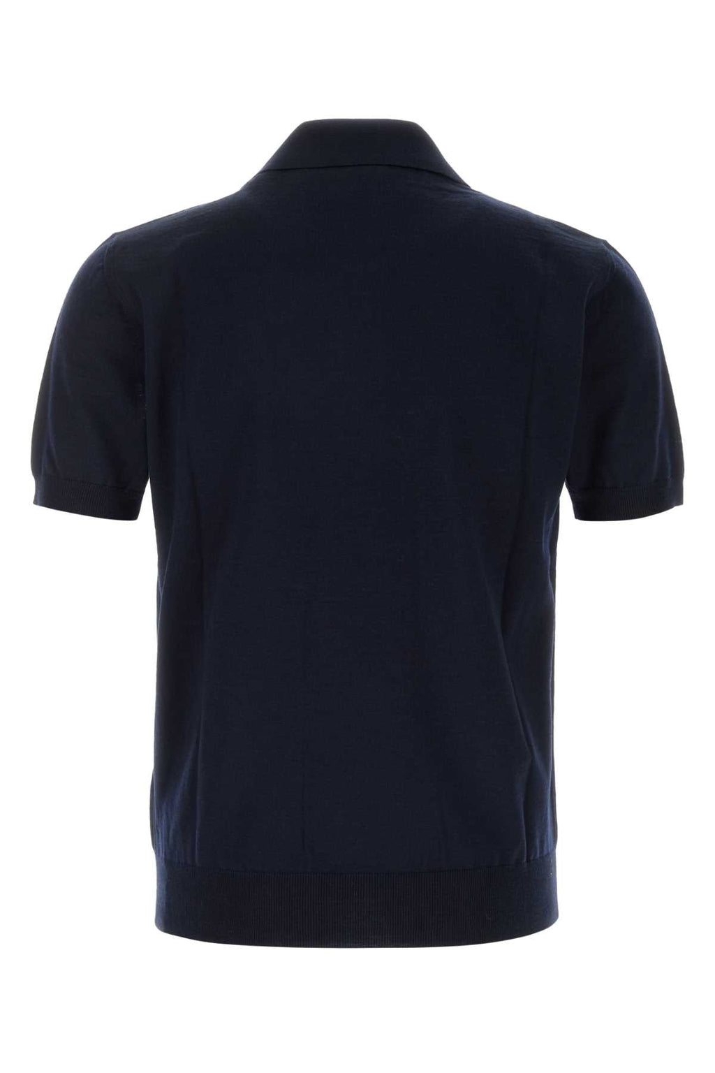 Valentino Garavani Men Midnight Blue Wool Polo Shirt
