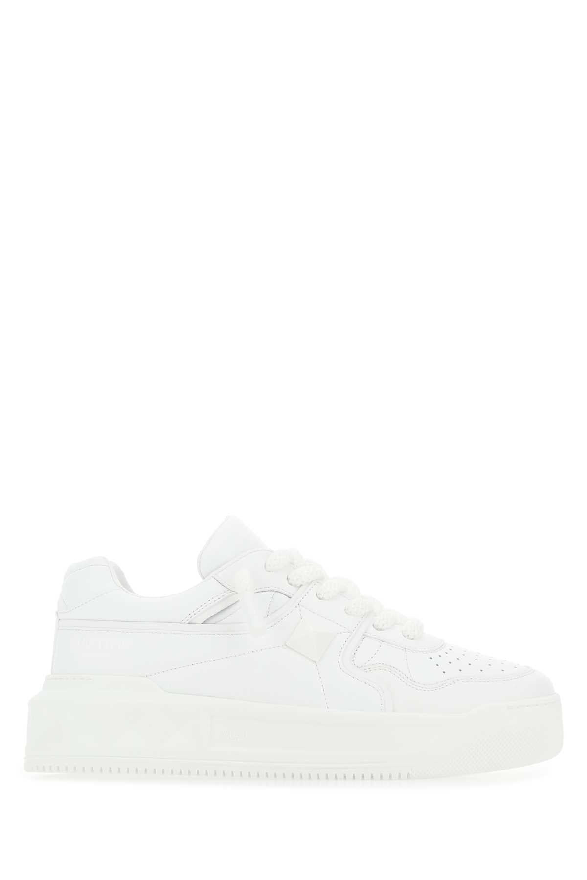 Valentino Garavani Men White Nappa Leather One Stud Xl Sneakers