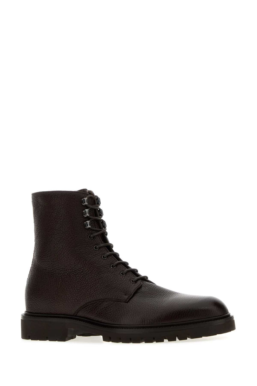 Brunello Cucinelli Men Chocolate Leather Ankle Boots