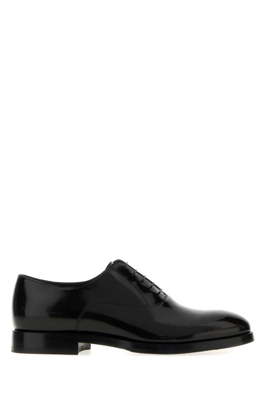 Brunello Cucinelli Men Black Leather Lace-Up Shoes