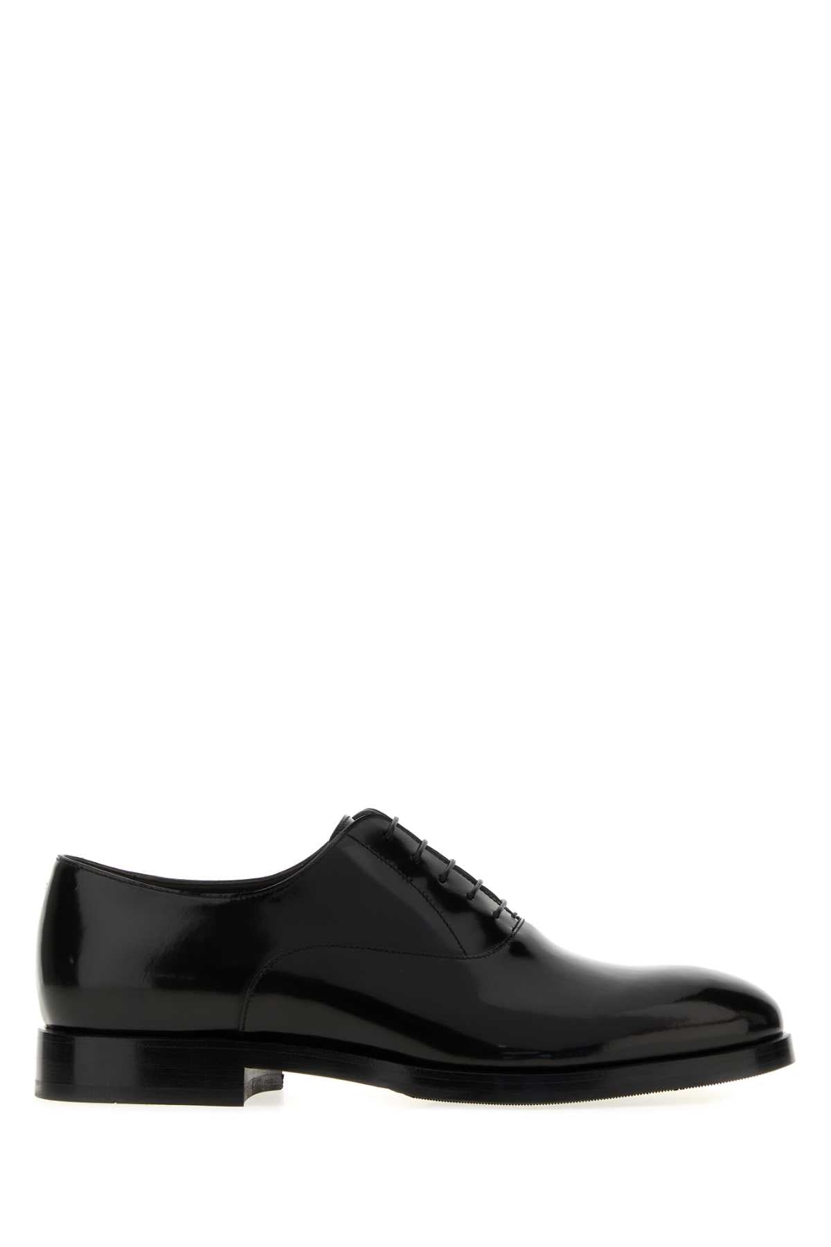 Brunello Cucinelli Men Black Leather Lace-Up Shoes