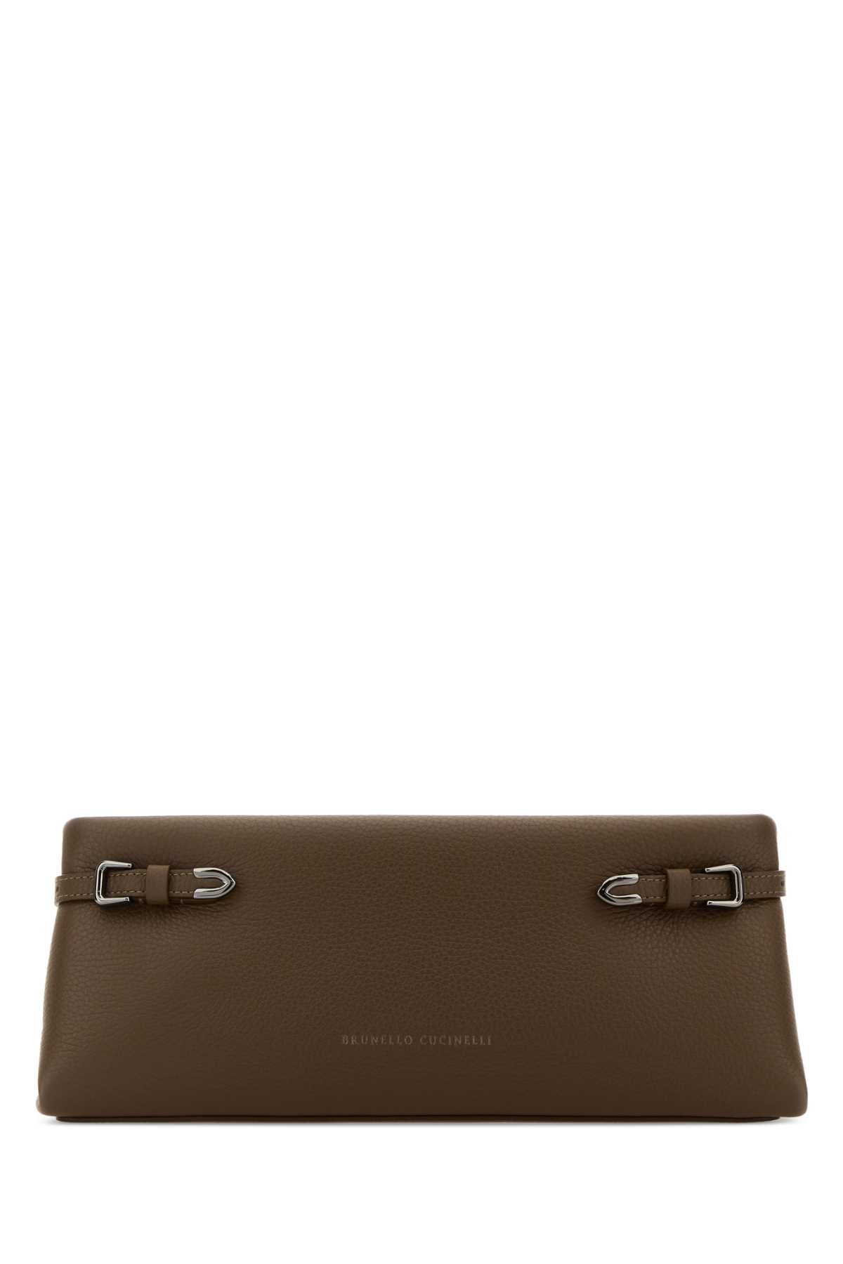Brunello Cucinelli Women Mud Leather Clutch