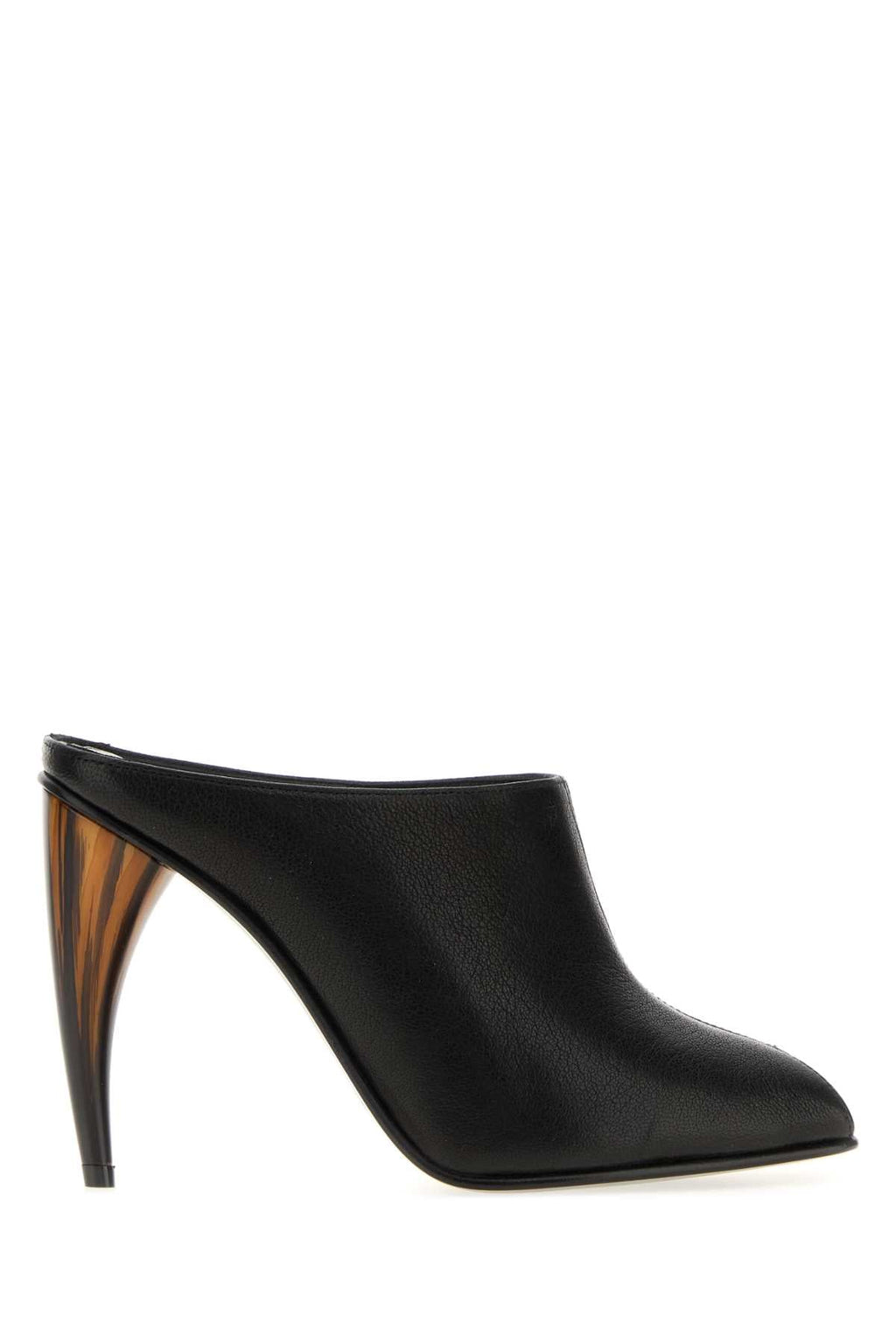 Alexander Mcqueen Women Black Leather Mules