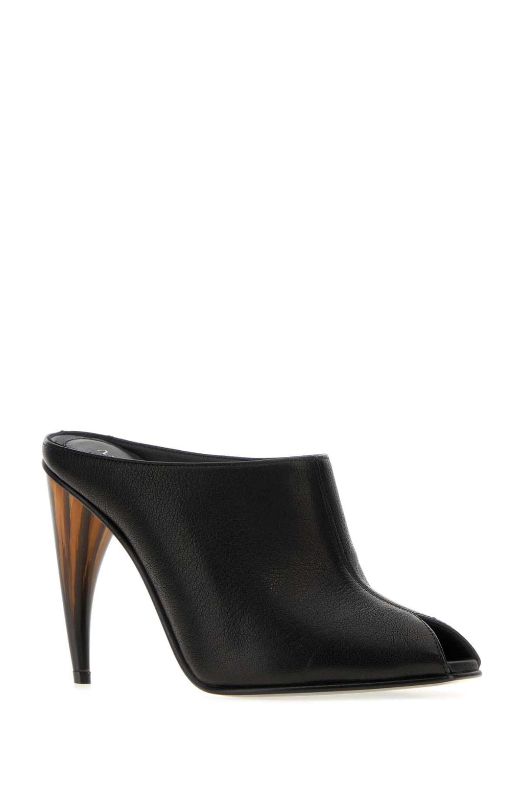 Alexander Mcqueen Women Black Leather Mules
