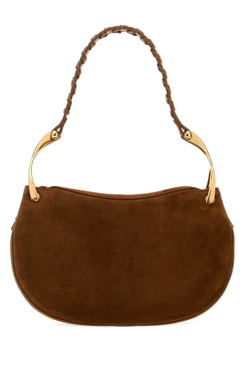Alexander Mcqueen Women Brown Suede Wishbone Shoulder Bag