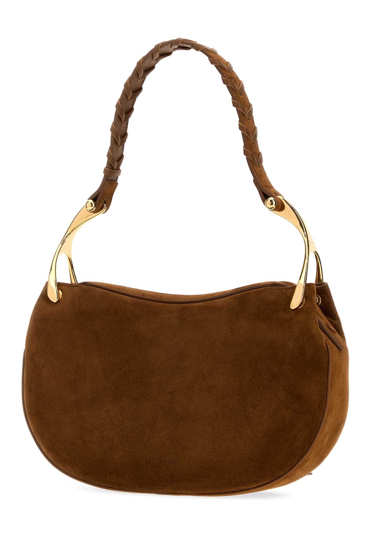 Alexander Mcqueen Women Brown Suede Wishbone Shoulder Bag
