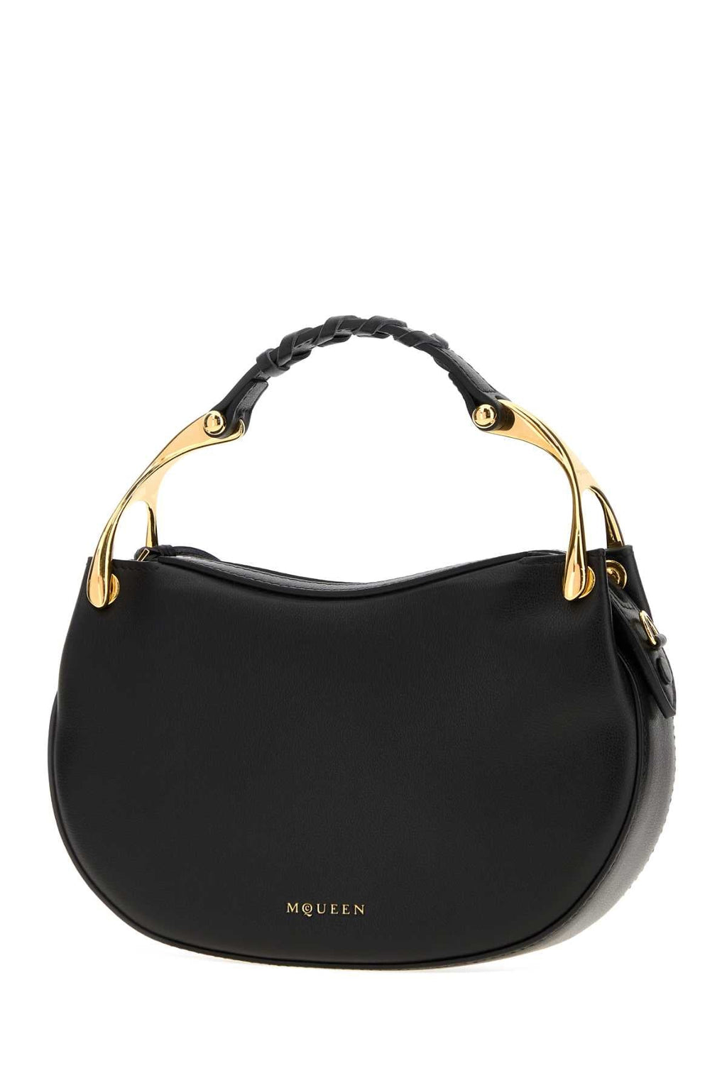 Alexander Mcqueen Women Black Leather Mini Wishbone Handbag