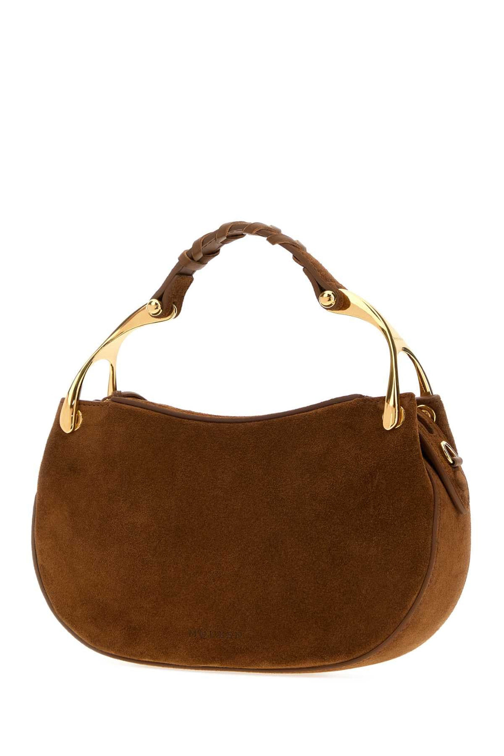 Alexander Mcqueen Women Brown Suede Mini Wishbone Handbag