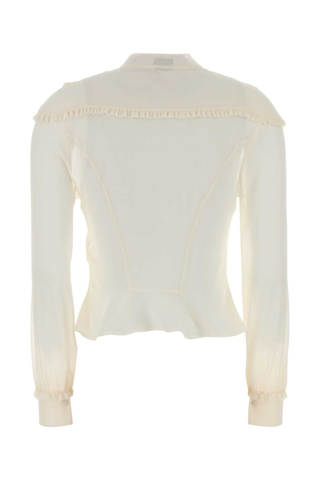 Alexander Mcqueen Women White Chiffon Shirt