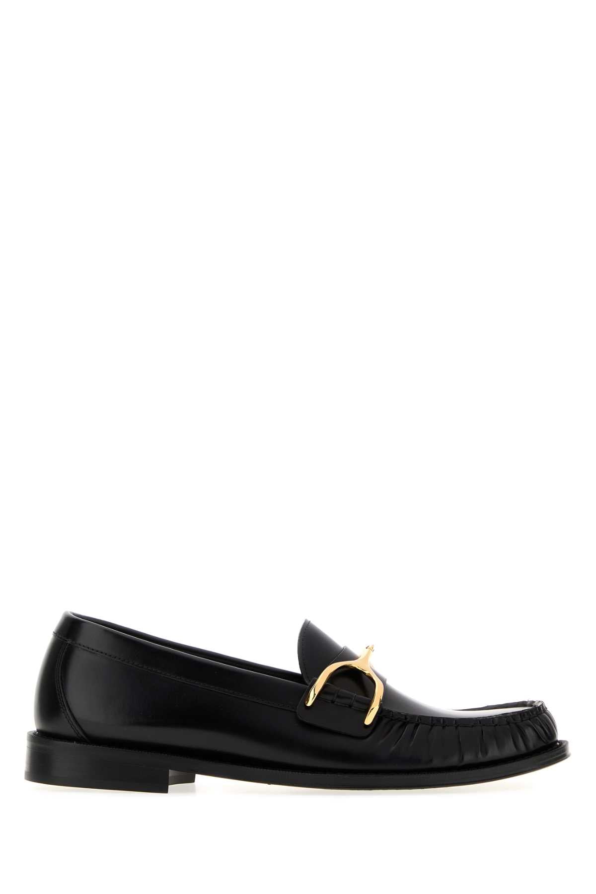 Alexander Mcqueen Men Black Leather Wishbone Loafers