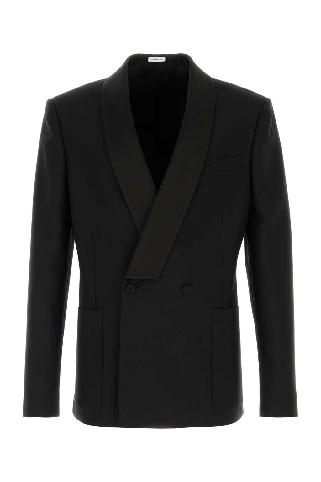Alexander Mcqueen Men Black Wool Blend Blazer