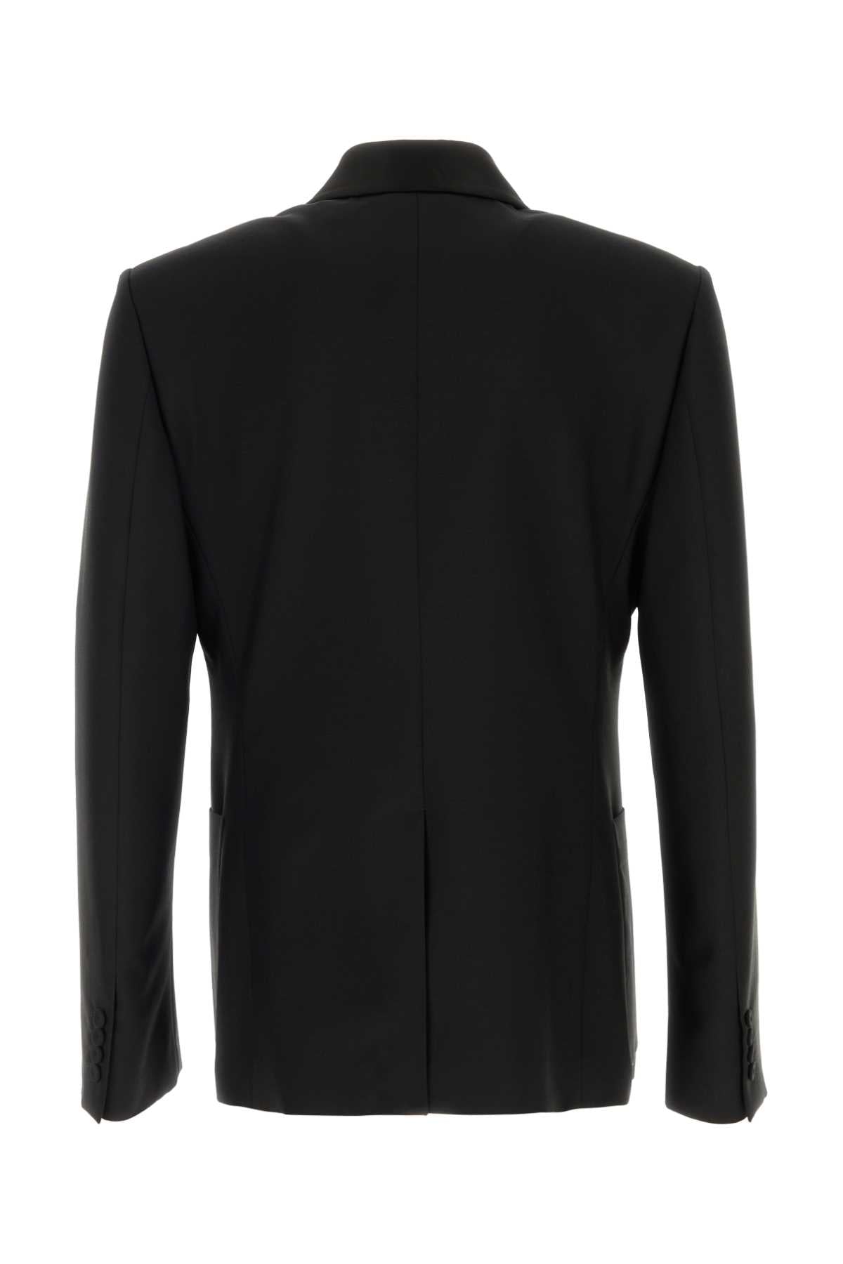 Alexander Mcqueen Men Black Wool Blend Blazer