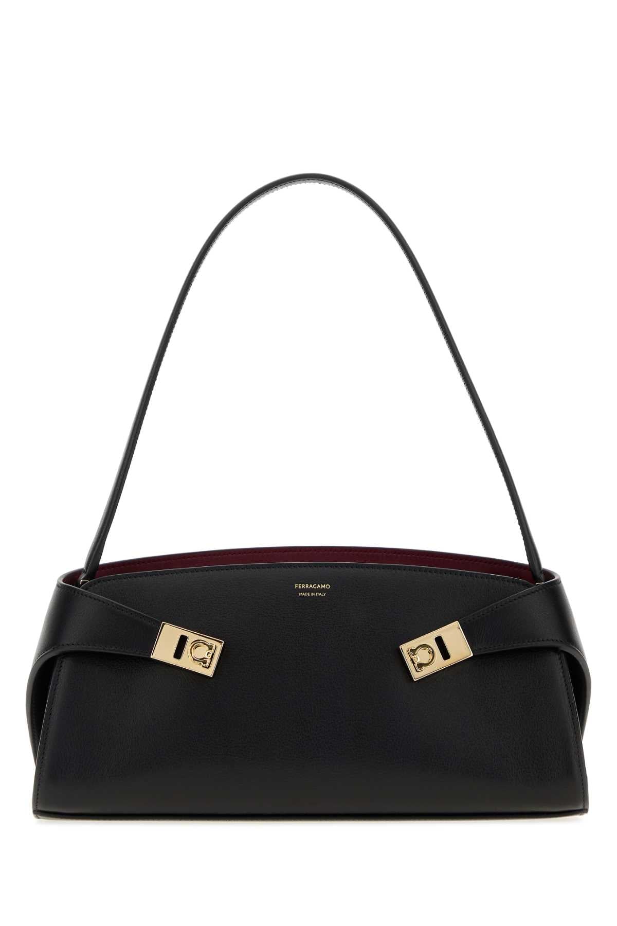 Salvatore Ferragamo Women Black Leather Hug Shoulder Bag