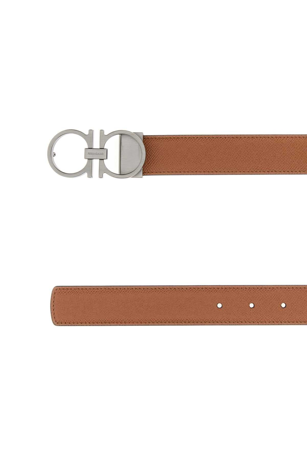 Salvatore Ferragamo Men Biscuit Leather Reversible Belt