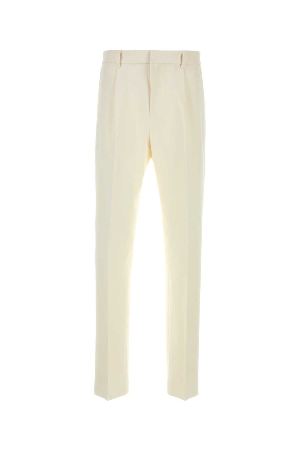 Salvatore Ferragamo Men Ivory Cotton Blend Pant