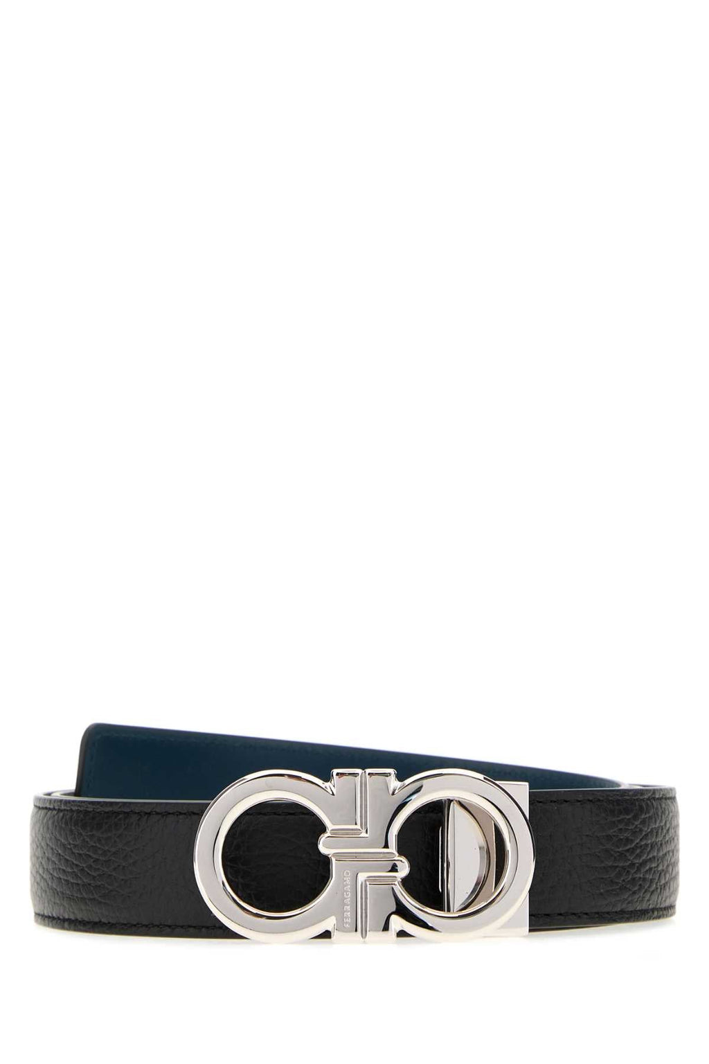 Salvatore Ferragamo Men Black Leather Reversible Belt