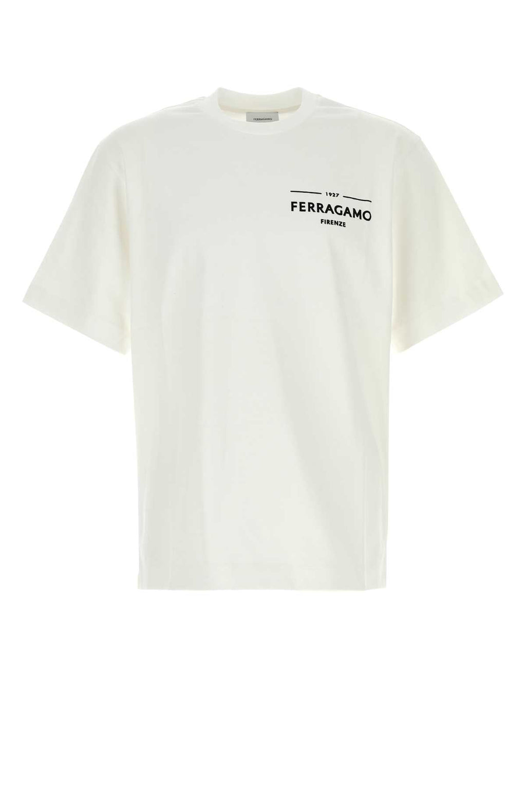 Salvatore Ferragamo Men White Cotton T-Shirt