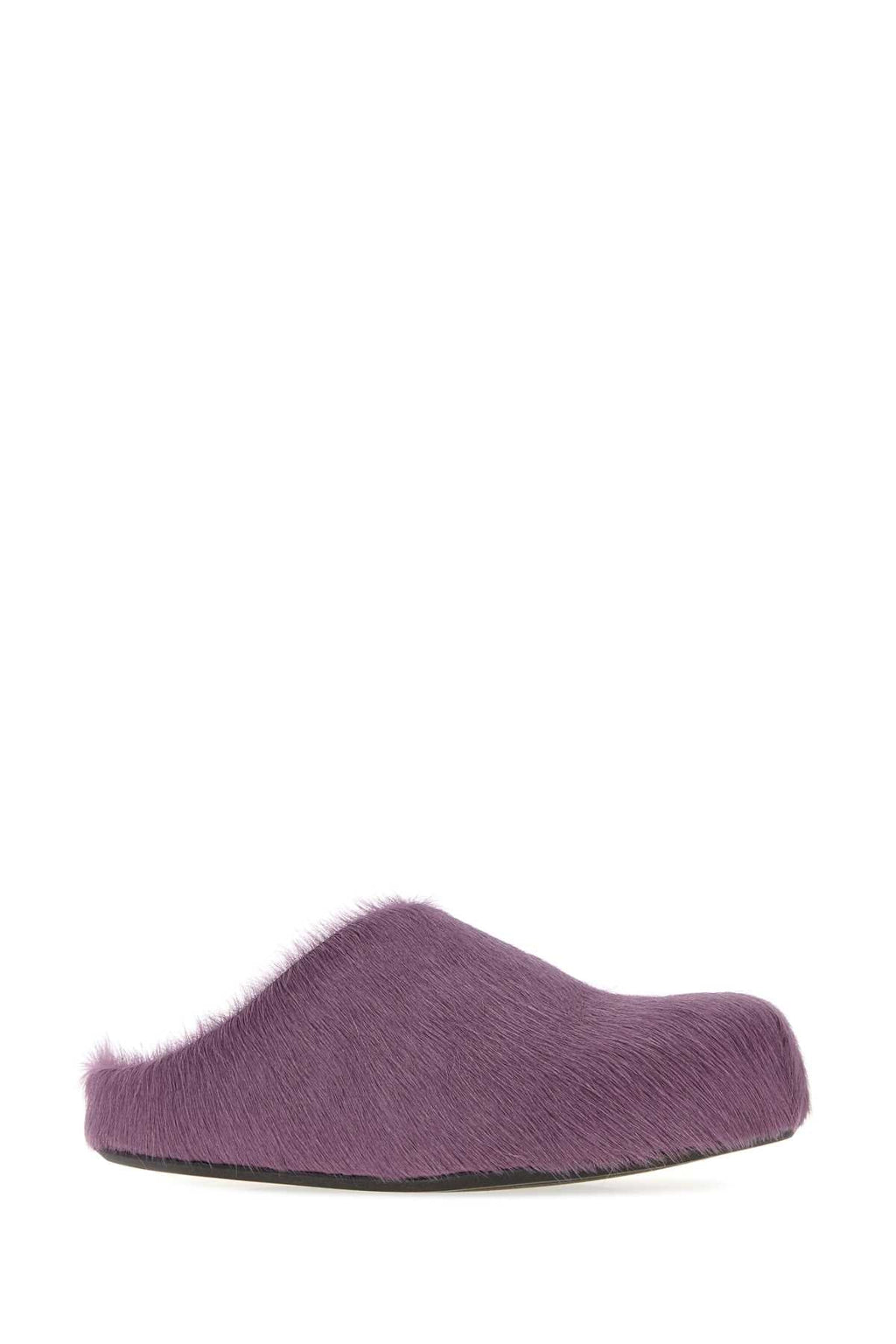 Marni Women Purple Calf Hair Fussbett Slippers