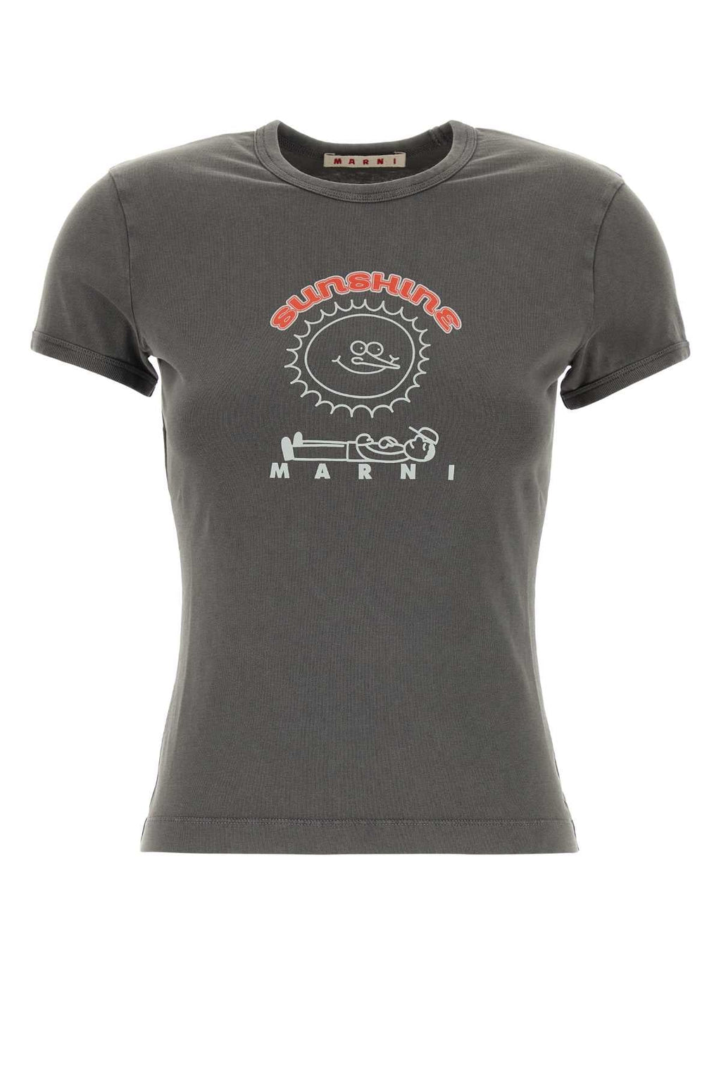 Marni Women Dark Grey Cotton T-Shirt