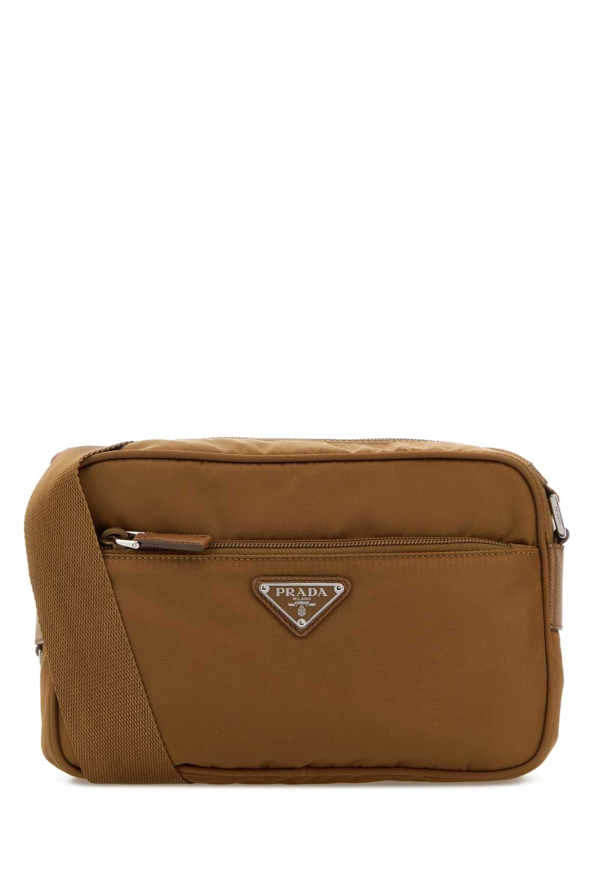 Prada Women Brown Re-Nylon Crossbody Bag