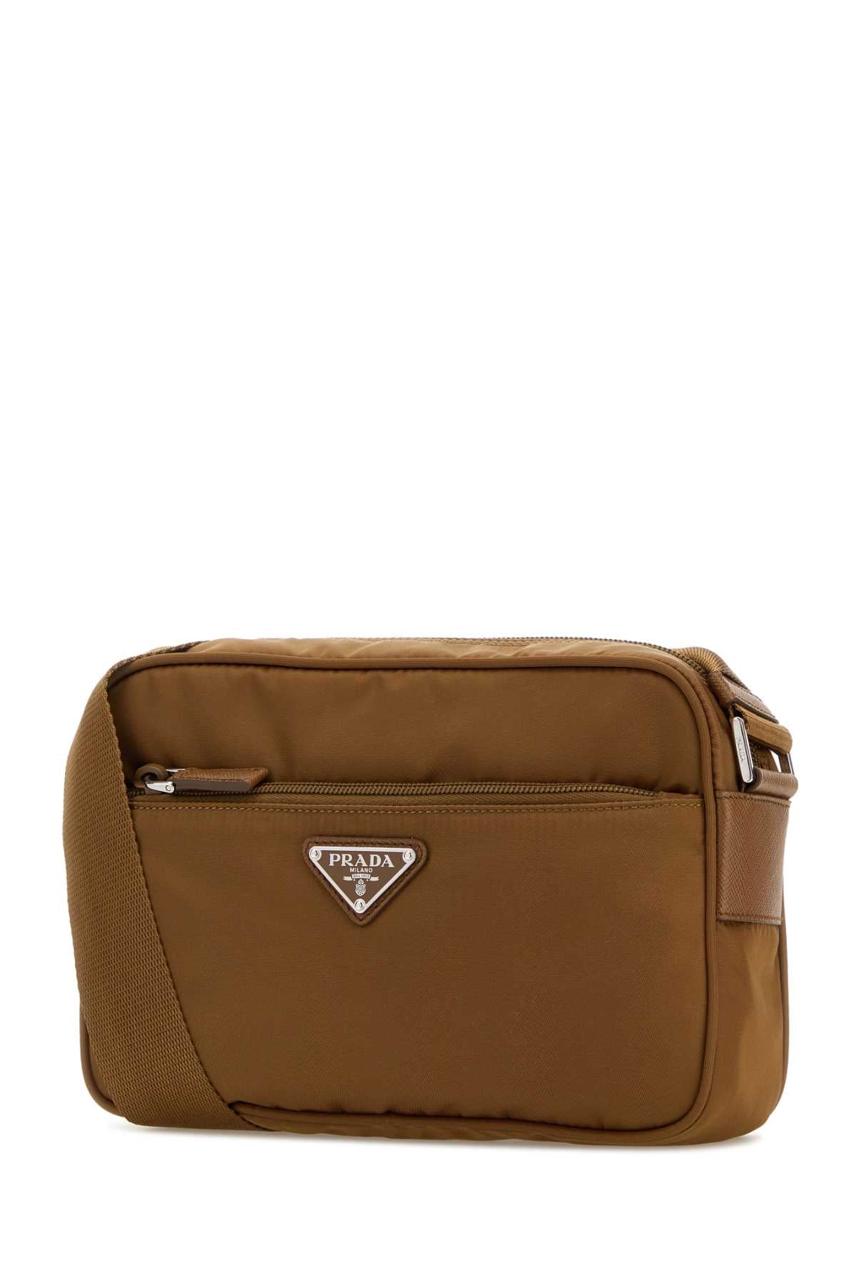 Prada Women Brown Re-Nylon Crossbody Bag