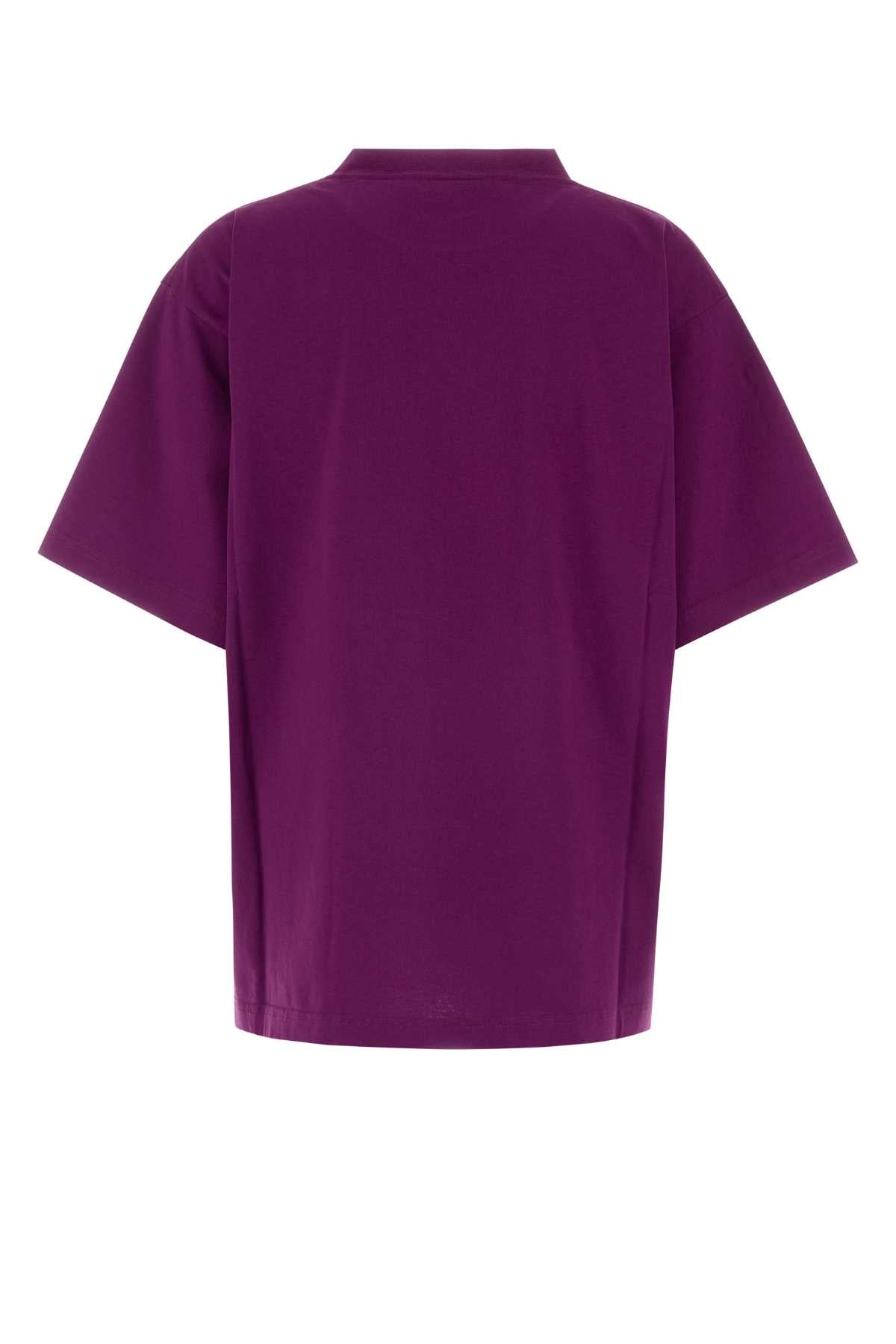 Balenciaga Women Purple Cotton Oversize T-Shirt