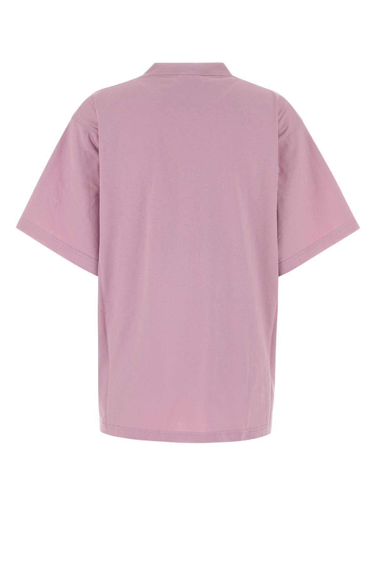 Balenciaga Women Pink Cotton Oversize T-Shirt