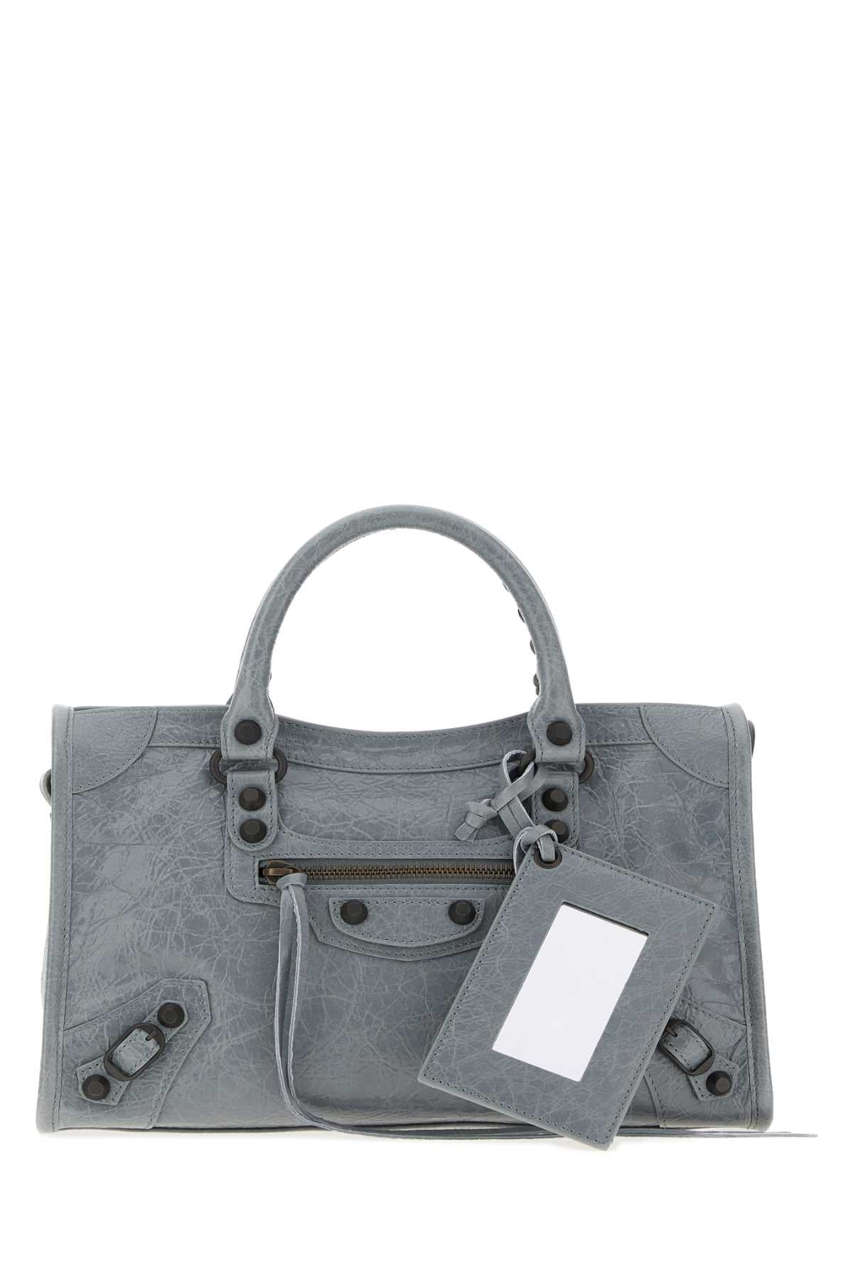 Balenciaga Women Graphite Leather Small Le City Handbag
