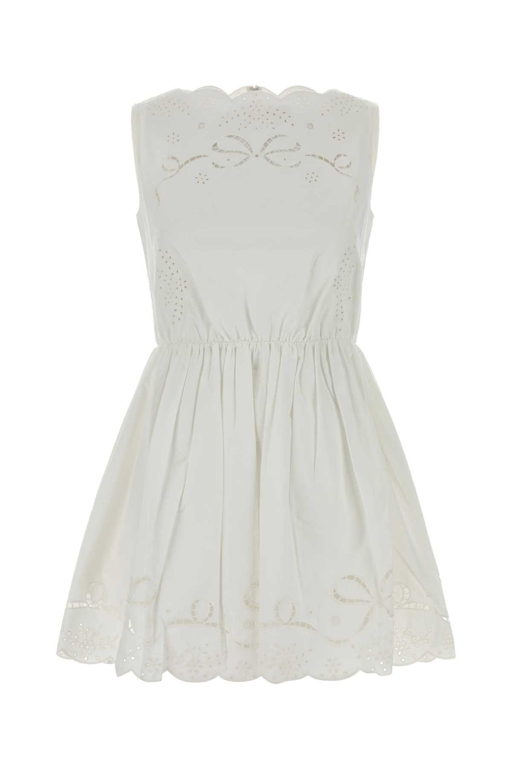 Self Portrait Women White Poplin Mini Dress