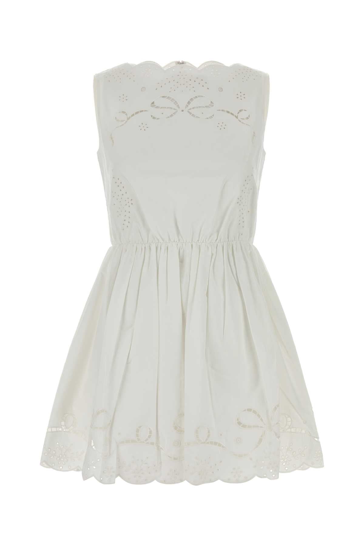 Self Portrait Women White Poplin Mini Dress