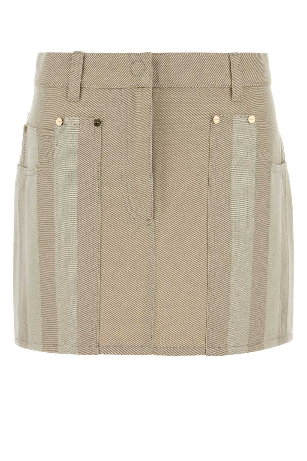 Fendi Women Beige Drill Mini Skirt