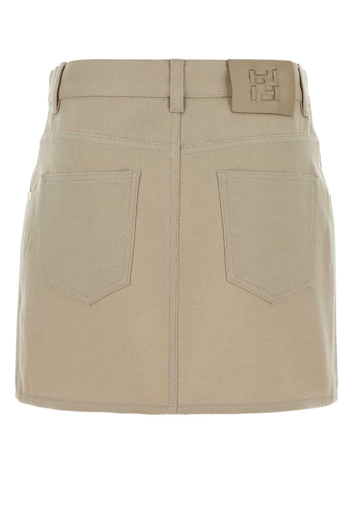 Fendi Women Beige Drill Mini Skirt