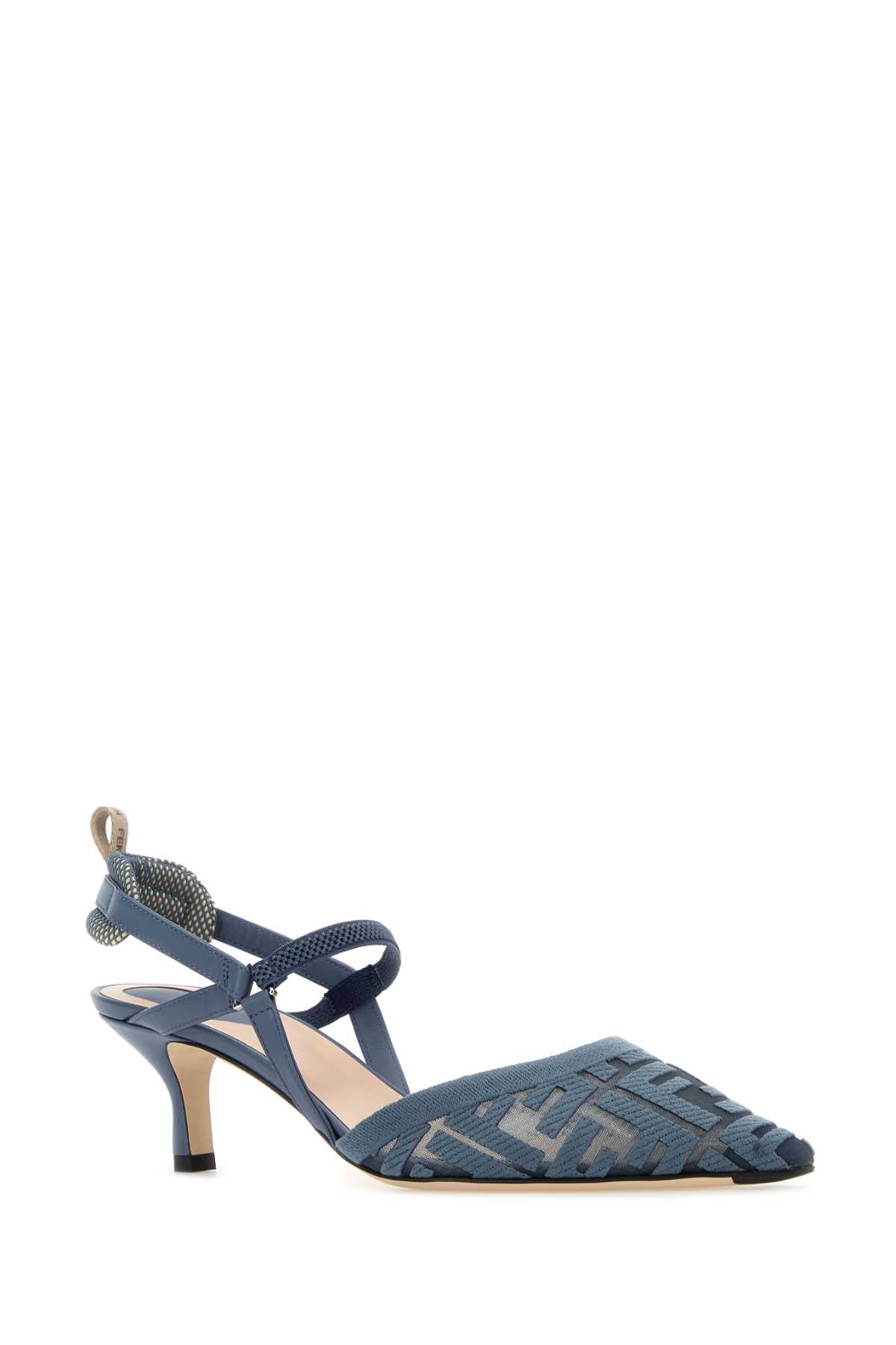 Fendi Women Cerulean Blue Mesh Colibrã¬ Lite Pumps