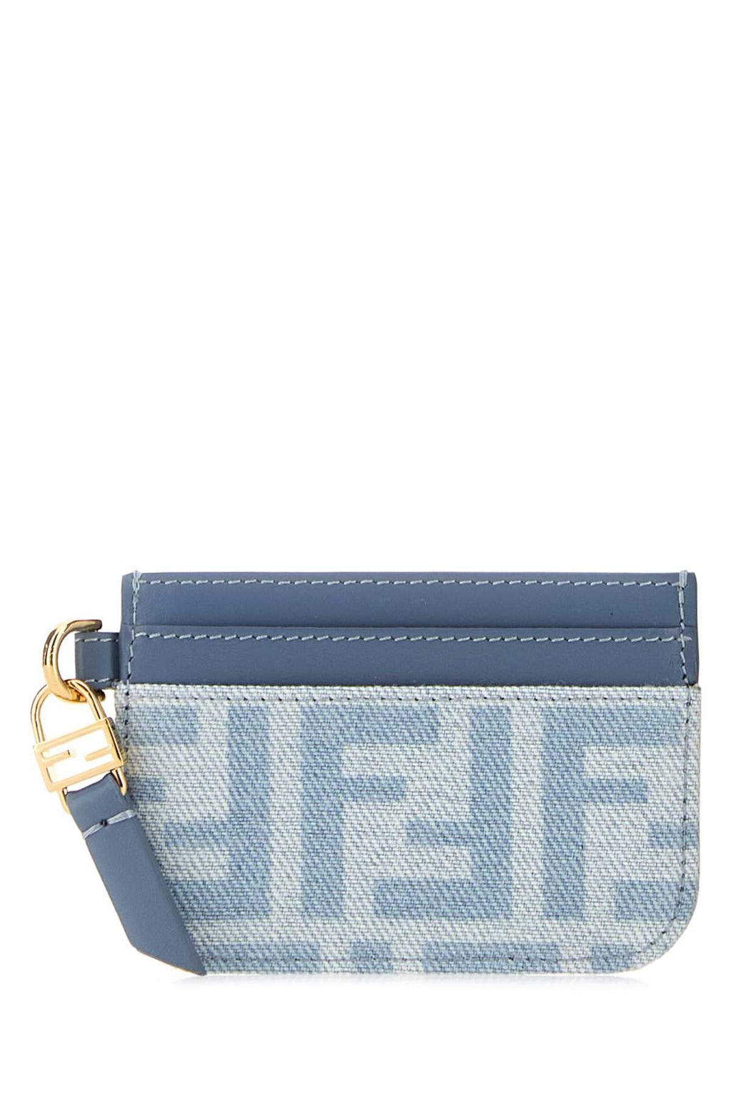 Fendi Women Printed Leather And Denim Card Holder