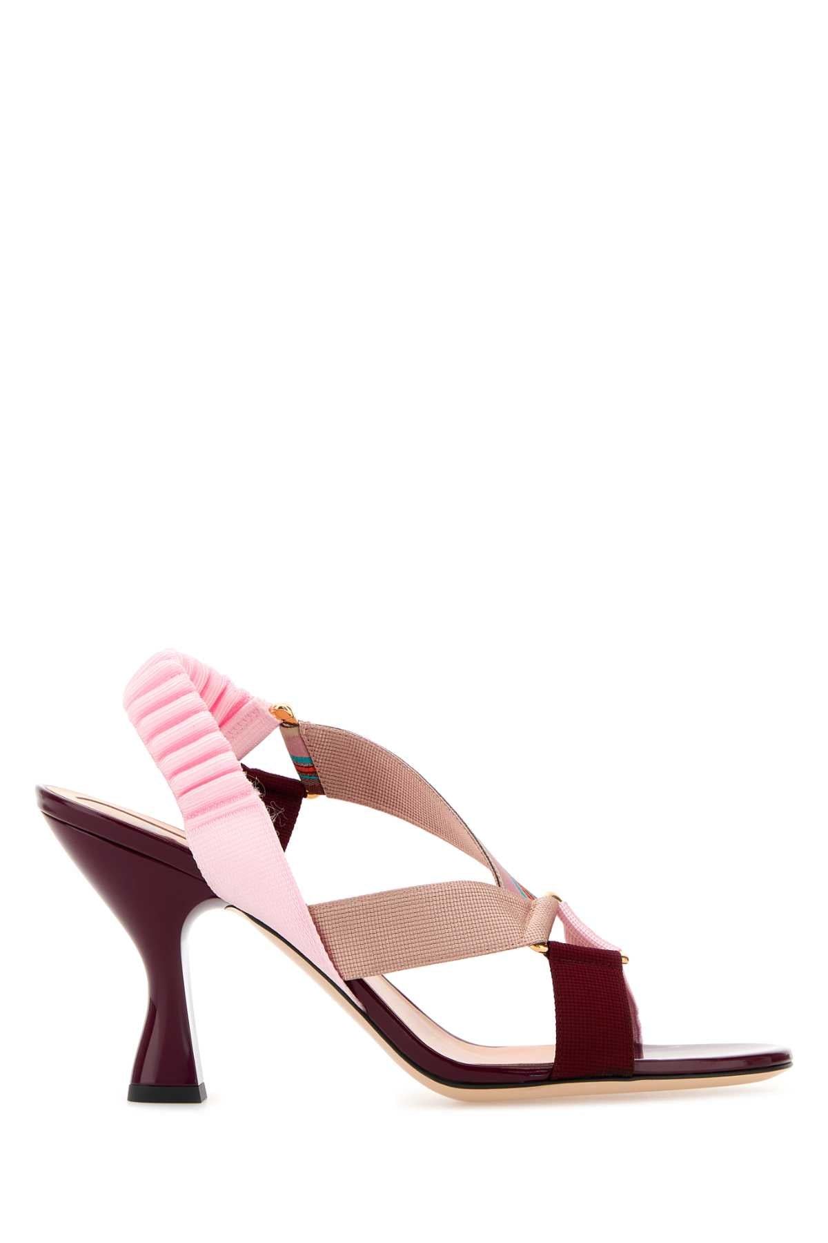 Fendi Women Multicolor Fabric Colibrã¬ Iconic Sandals