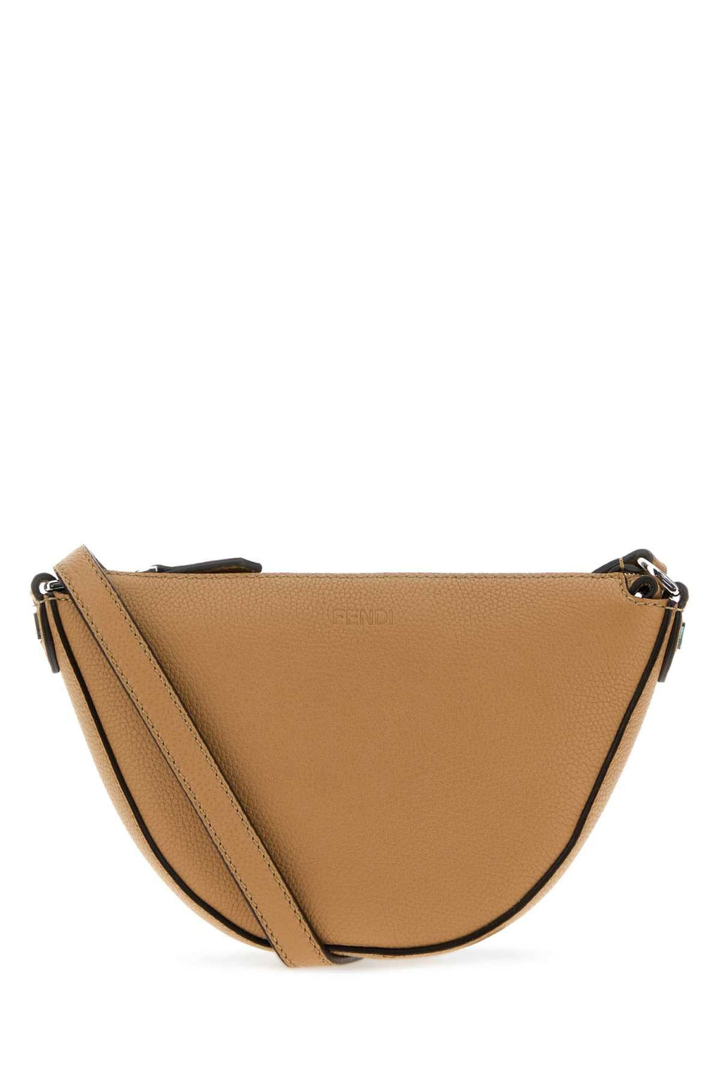 Fendi Men Camel Leather Mini Fendi Melon Crossbody Bag