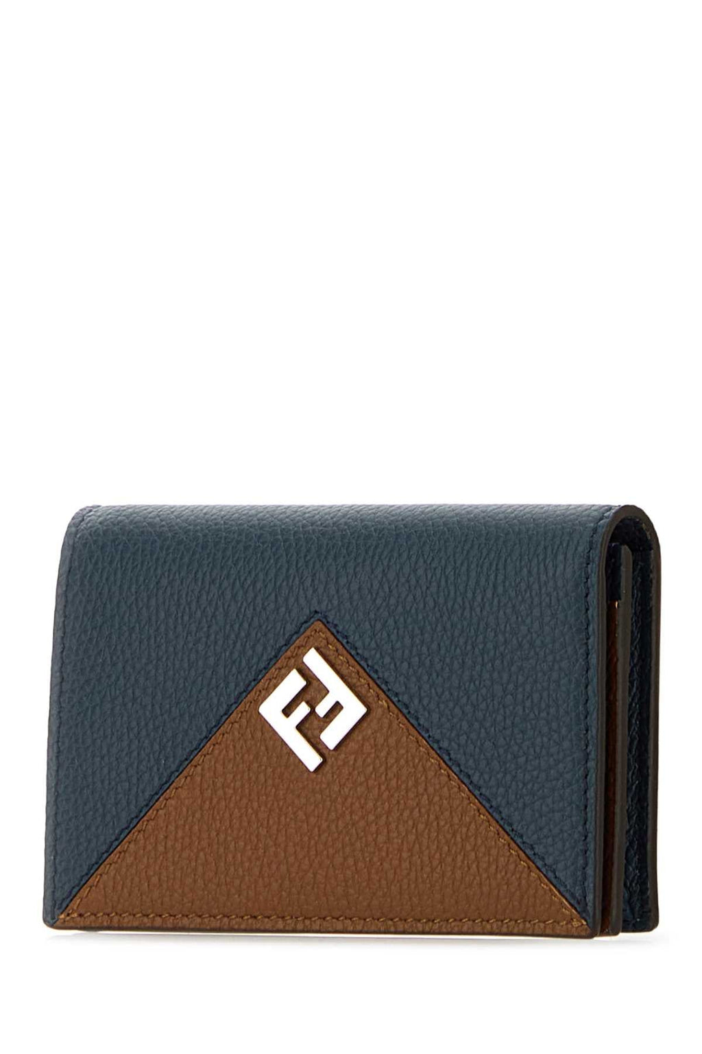 Fendi Men Navy Blue Leather Card Holder