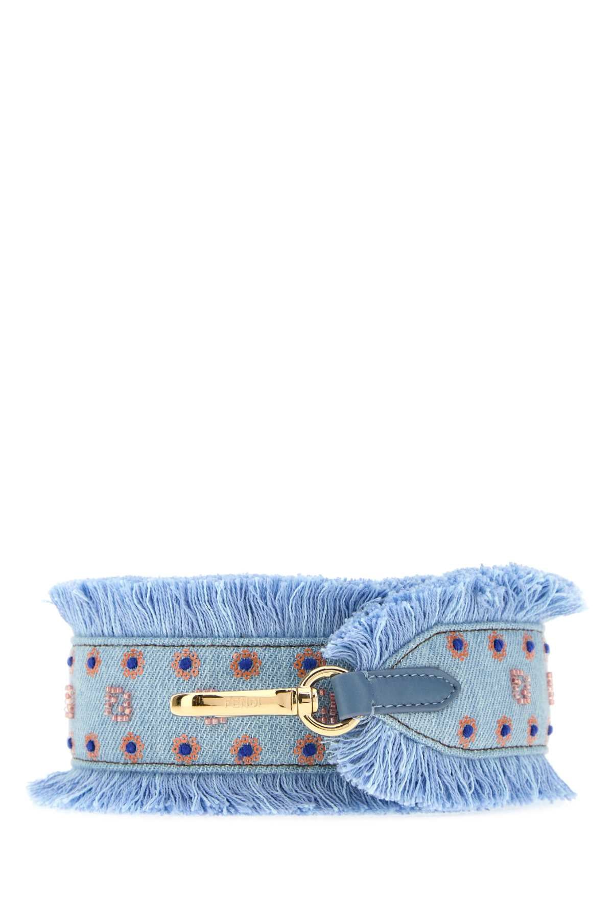 Fendi Women Light-Blue Denim You Shoulder Strap