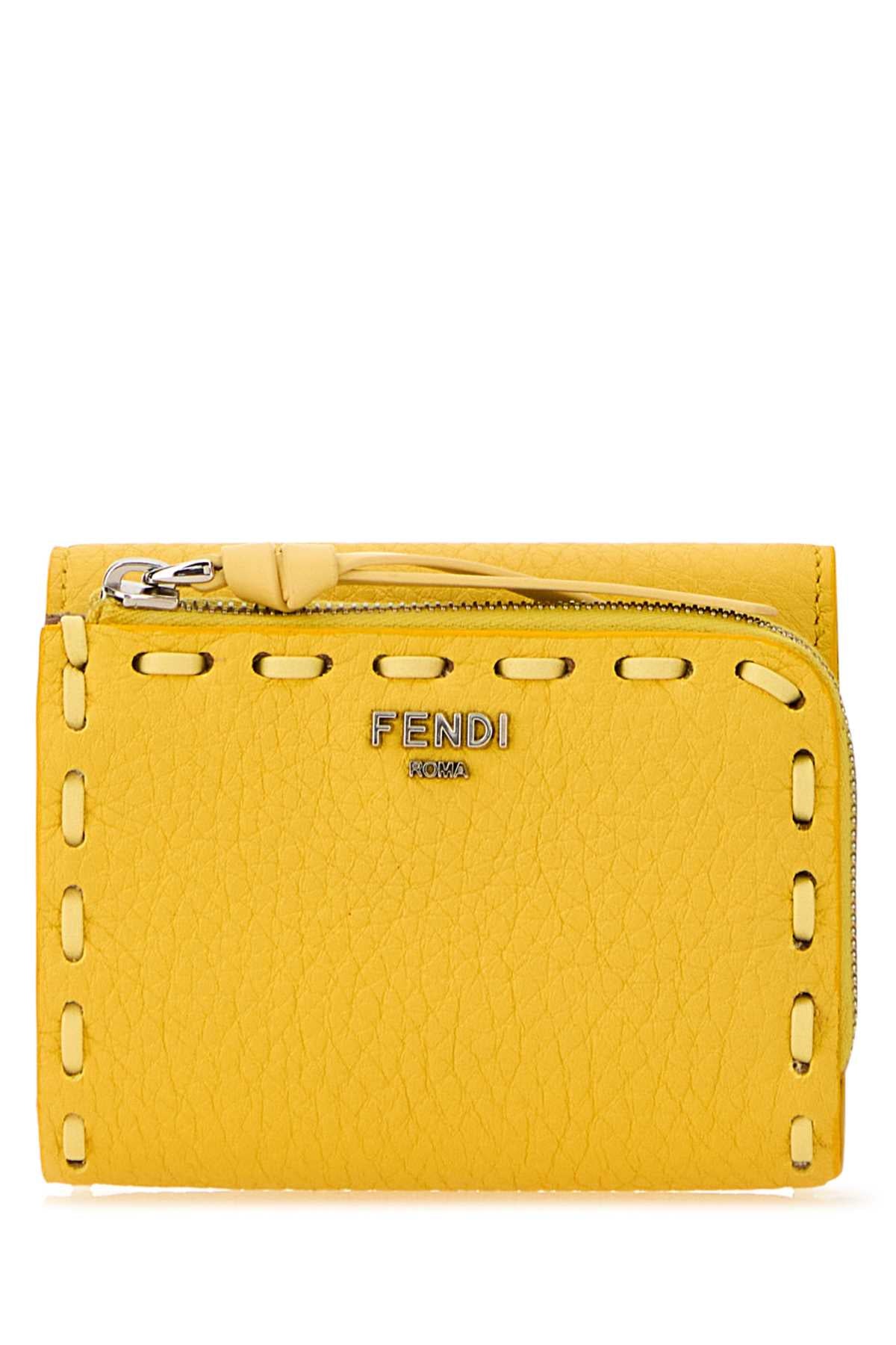 Fendi Women Yellow Leather Wallet