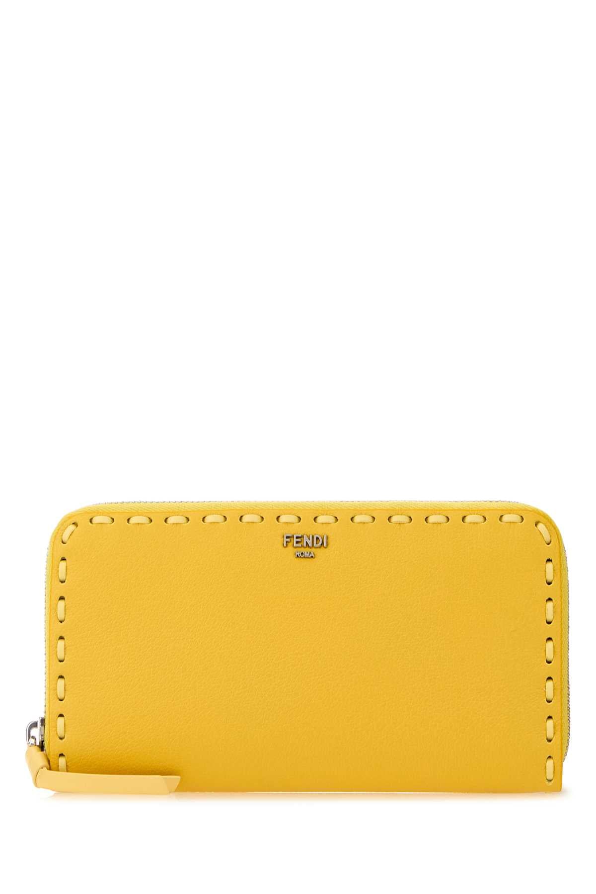 Fendi Women Yellow Leather Wallet
