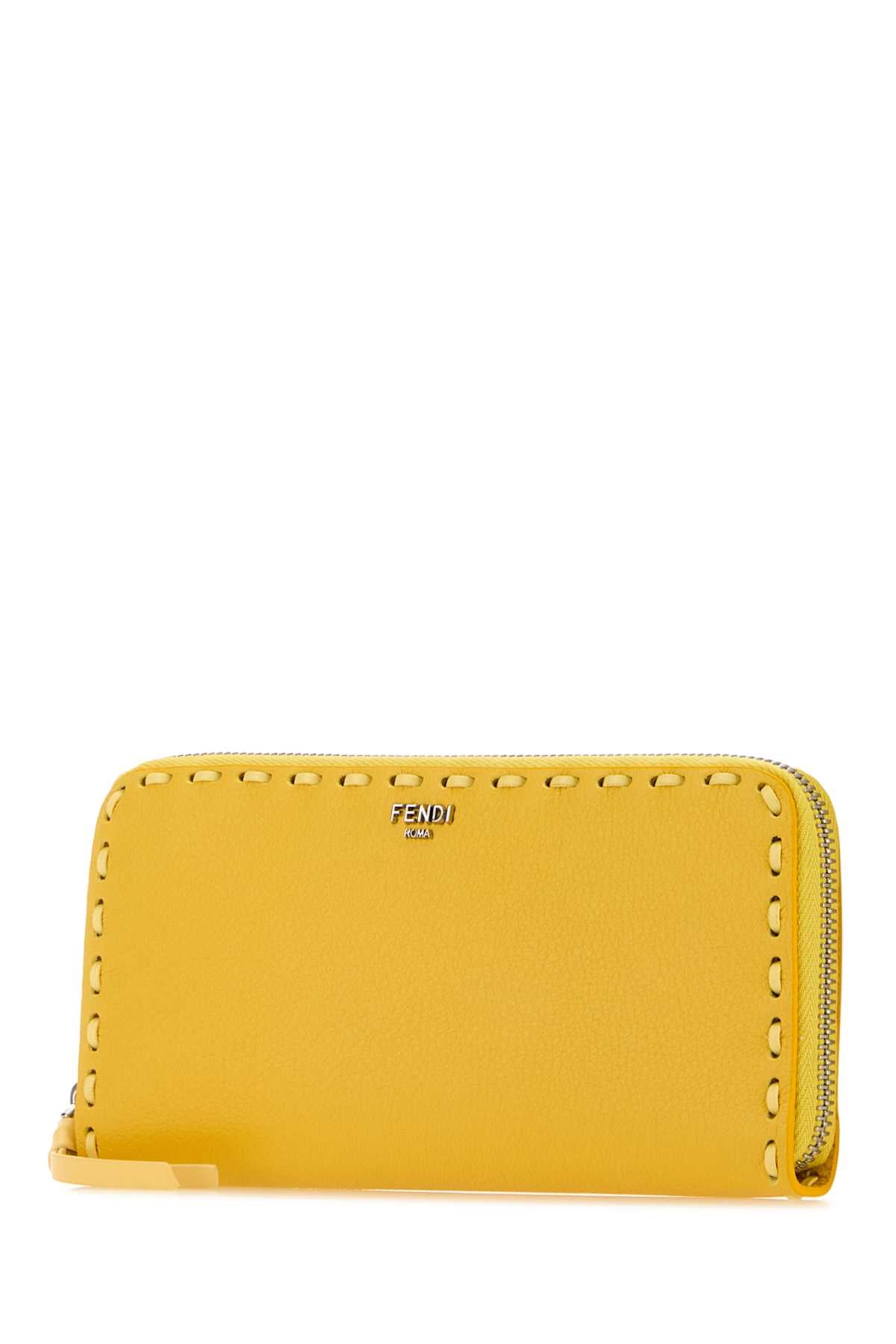 Fendi Women Yellow Leather Wallet