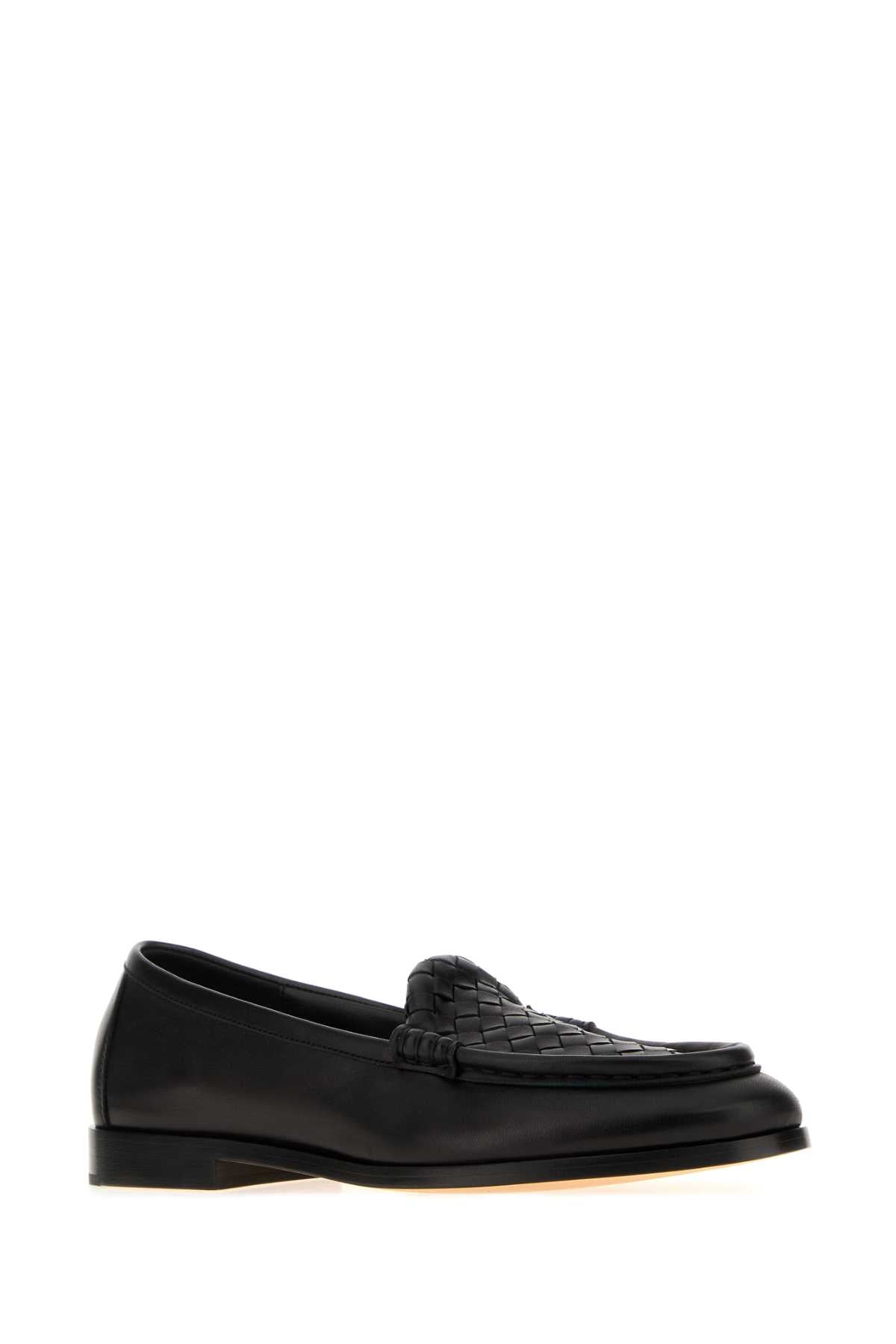 Bottega Veneta Women Black Leather Silenzio Loafers