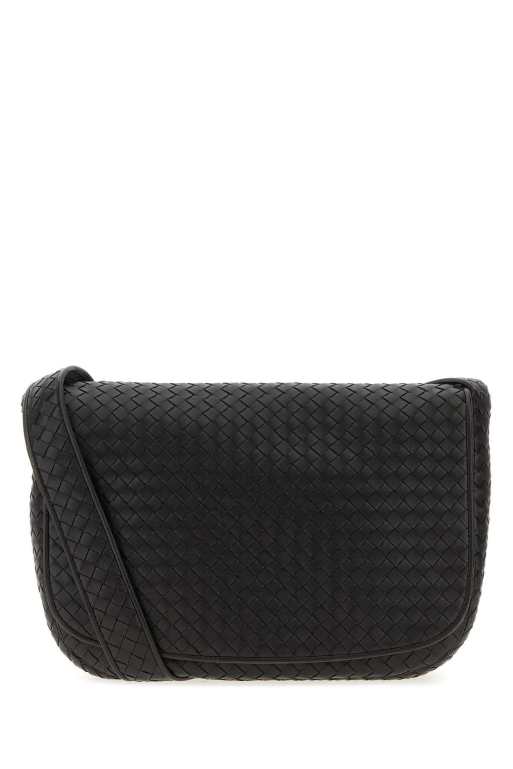 Bottega Veneta Men Dark Brown Leather Crossbody Bag