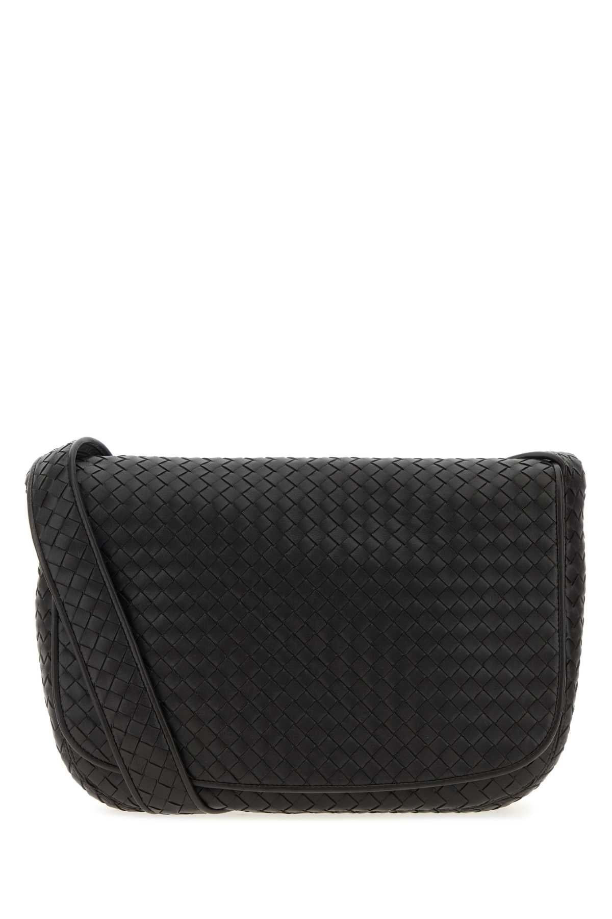 Bottega Veneta Men Dark Brown Leather Crossbody Bag