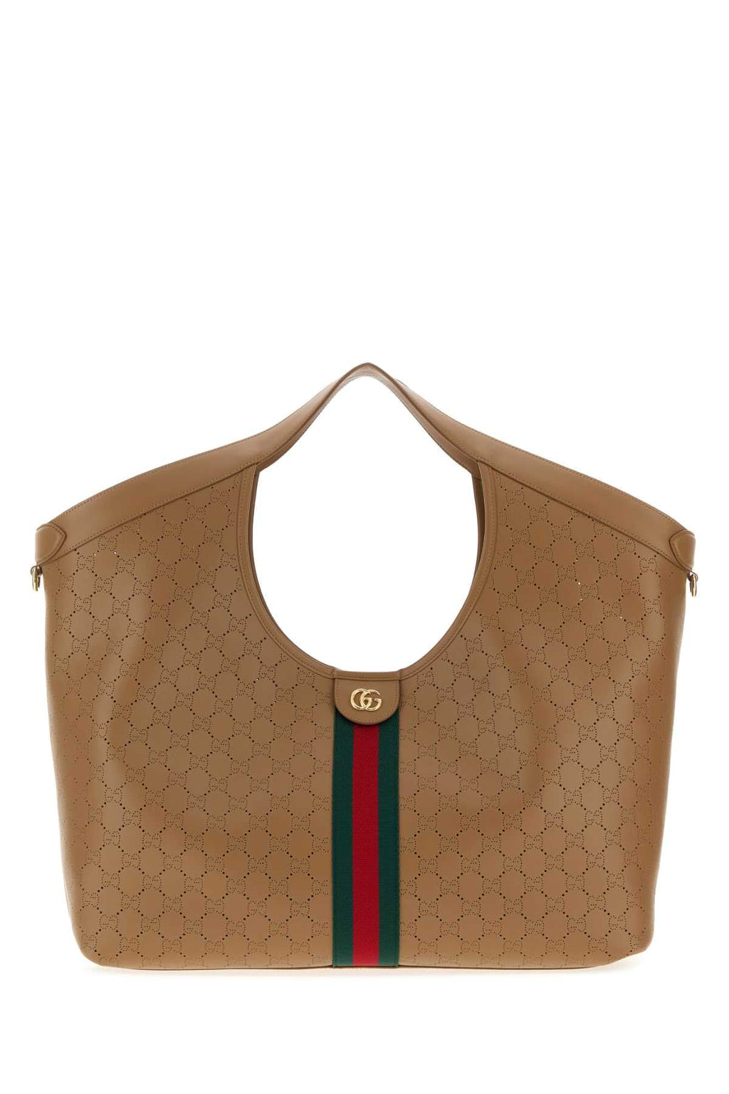 Gucci Women Camel Leather Large Gucci Giglio Shopping Bag