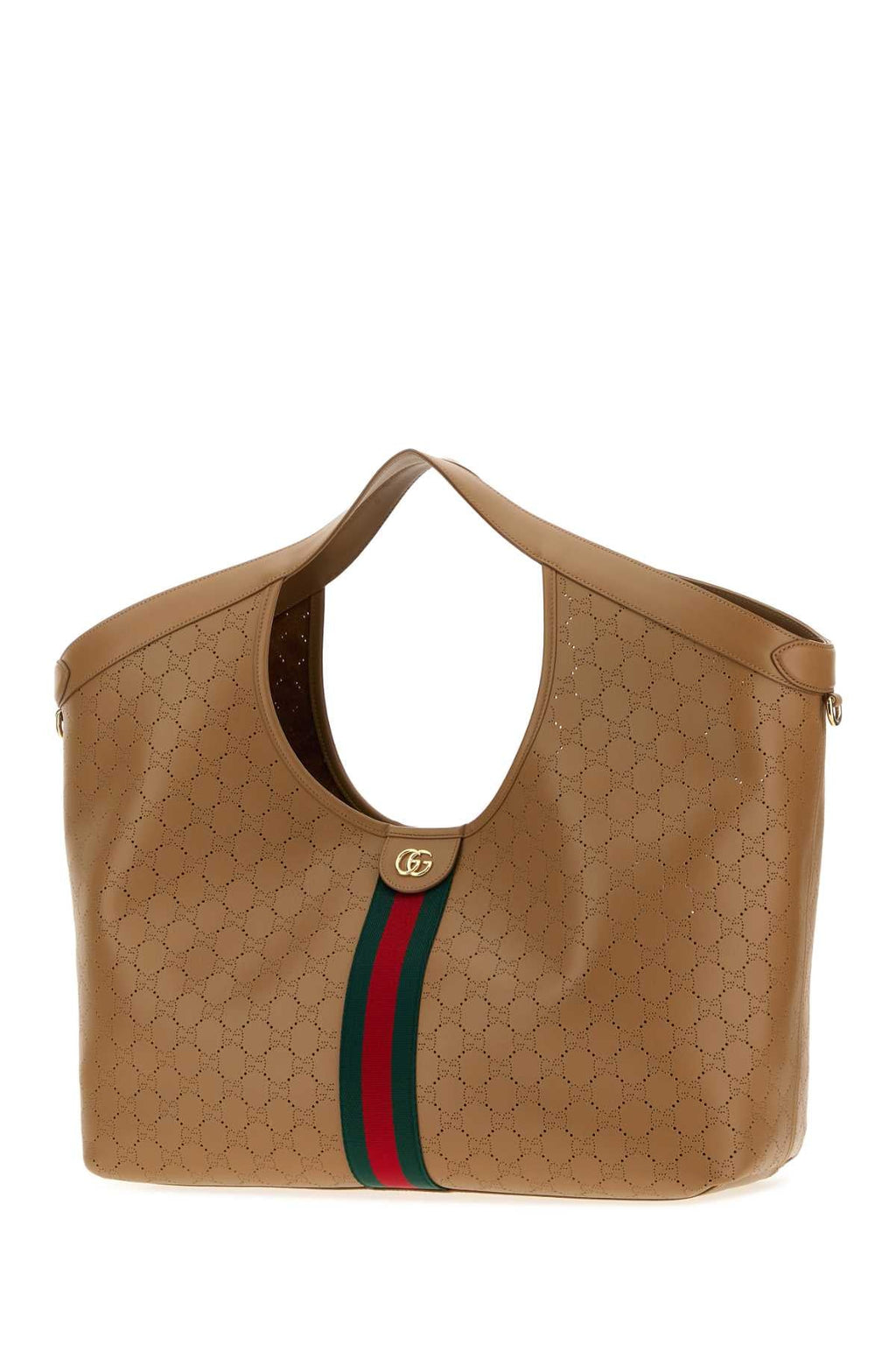 Gucci Women Camel Leather Large Gucci Giglio Shopping Bag