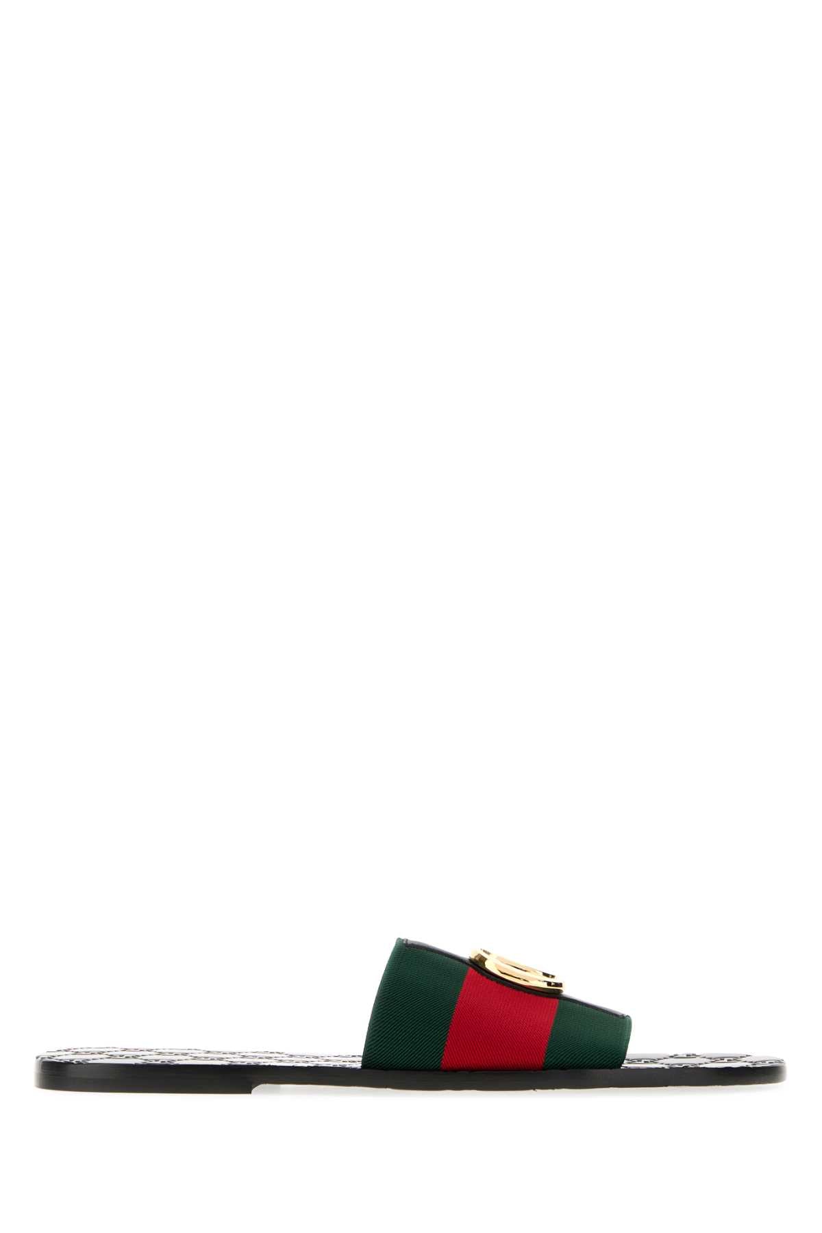 Gucci Men Embroidered Fabric Riviera Slippers